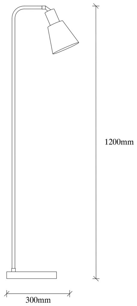 Stojacia lampa Emek II 120 cm čierna/zlatá