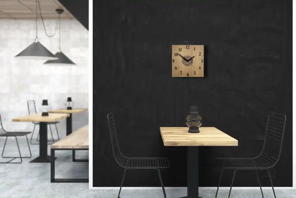 Dekorstudio Drevené hodiny do kuchyne Coffee Time | BIANO