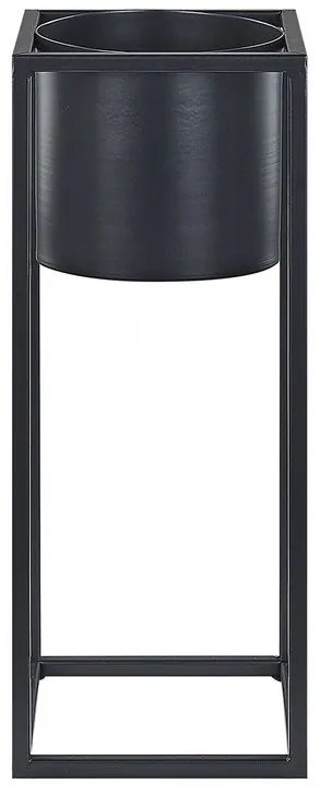 Stojanový kvetináč kovový 15 x 15 x 40 cm čierny IDRA Beliani