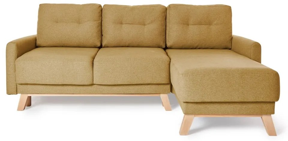 Žltá variabilná rozkladacia rohová pohovka Bonami Selection Pop