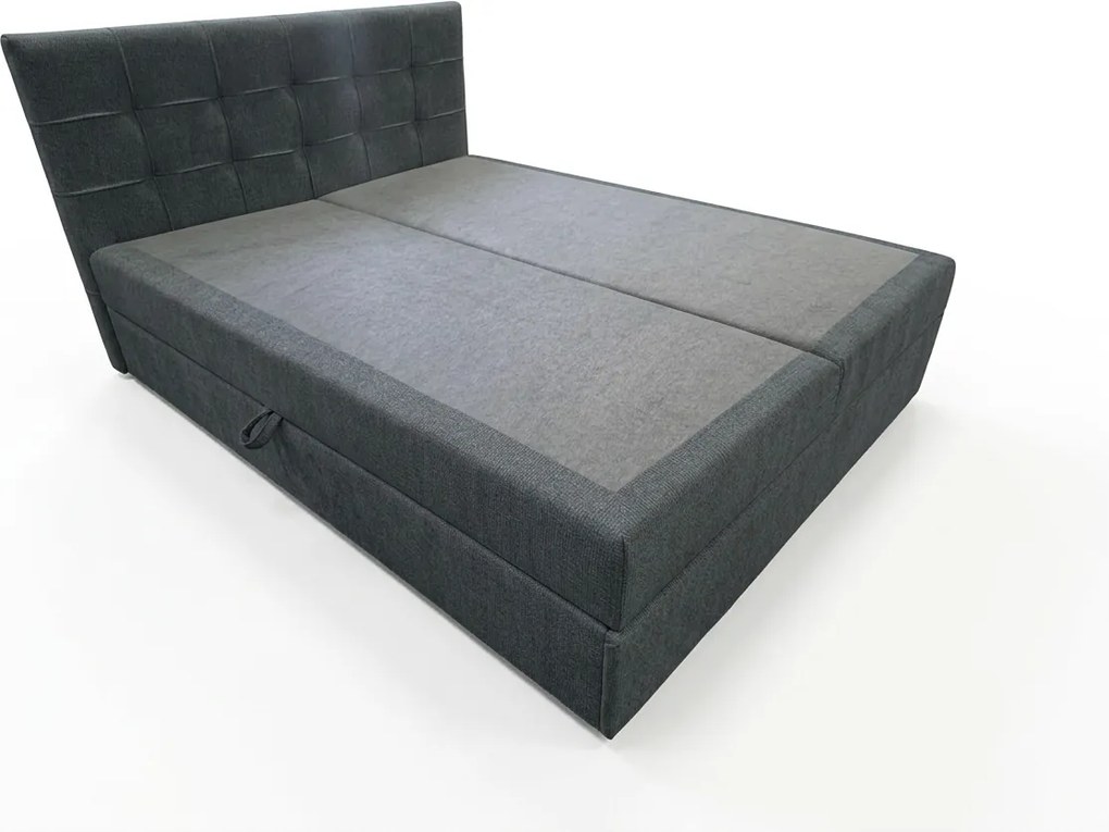 Čalúnená posteľ boxspring DIRELIS VIBE 180x200 cm tmavosivá Matrac: Matrac Bonell pružinový