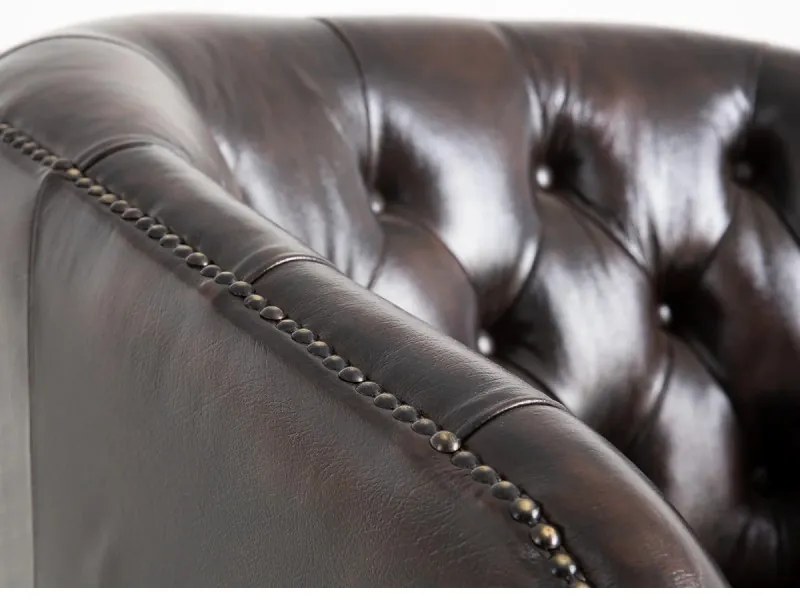 furniture-nabytek.cz - Kreslo Chesterfield Oakland z pravej kože, hnedé