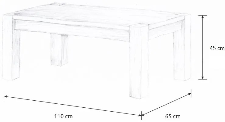 Wooded Konferenční stolek Denver Standard z masivu BUK Výška stolku: 53 cm