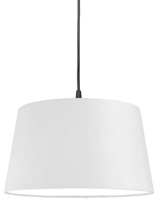 Moderné závesné svietidlo čierne s bielym tienidlom 45 cm - Pendant