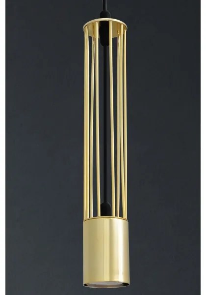 LED Luster na lanku BARS 2xGU10/4,8W/230V zlatá/čierna