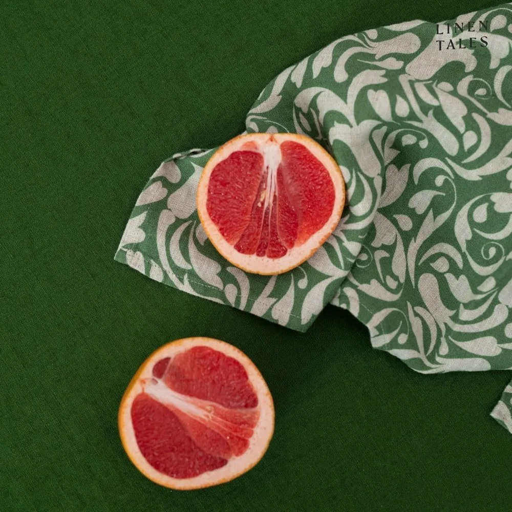 Ľanová utierka 45x65 cm Evergreen Damask – Linen Tales