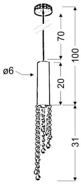 LED Luster na lanku DUERO LED/3W/230V