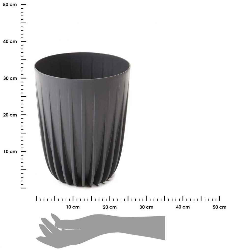 Kvetináč STRIPPED ECO VI 25 cm antracitová