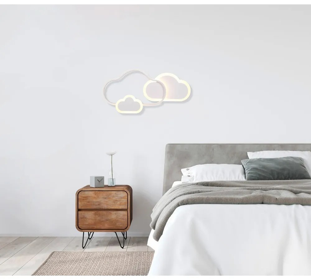 Biele detské svietidlo 52x25 cm Cloudy - Trio