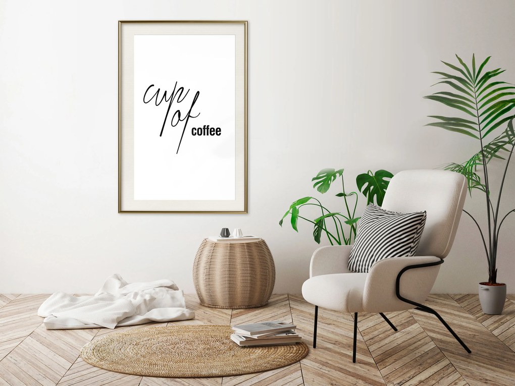 Artgeist Plagát - Cup of Coffee [Poster] Veľkosť: 40x60, Verzia: Zlatý rám s passe-partout