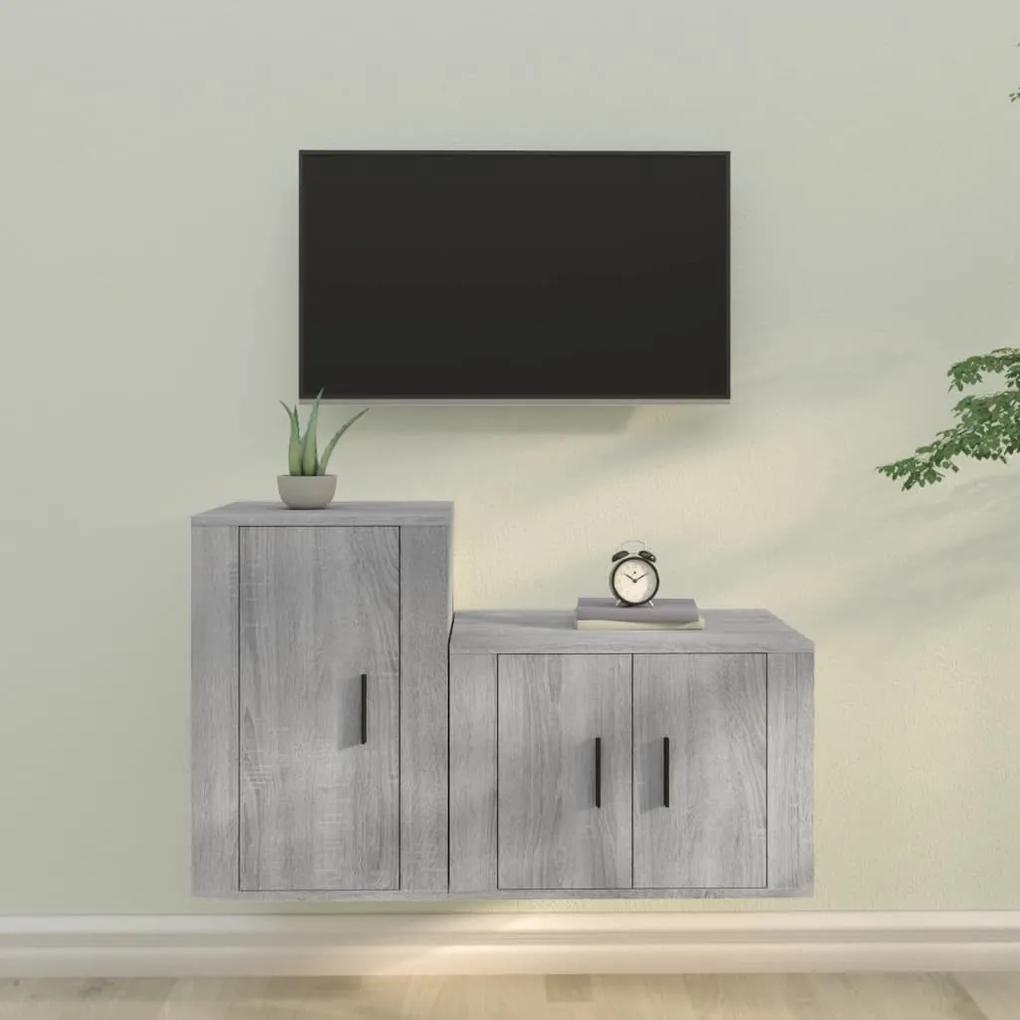 2-dielna súprava TV skriniek sivý dub sonoma spracované drevo 3188452