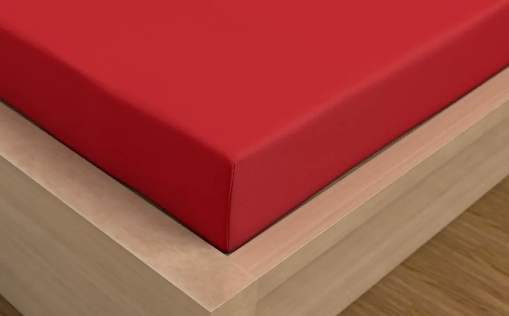 Saténové prestieradlo s gumou červené 140x200 cm