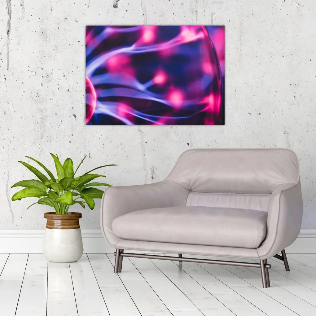 Abstraktný fialový sklenený obraz (70x50 cm)