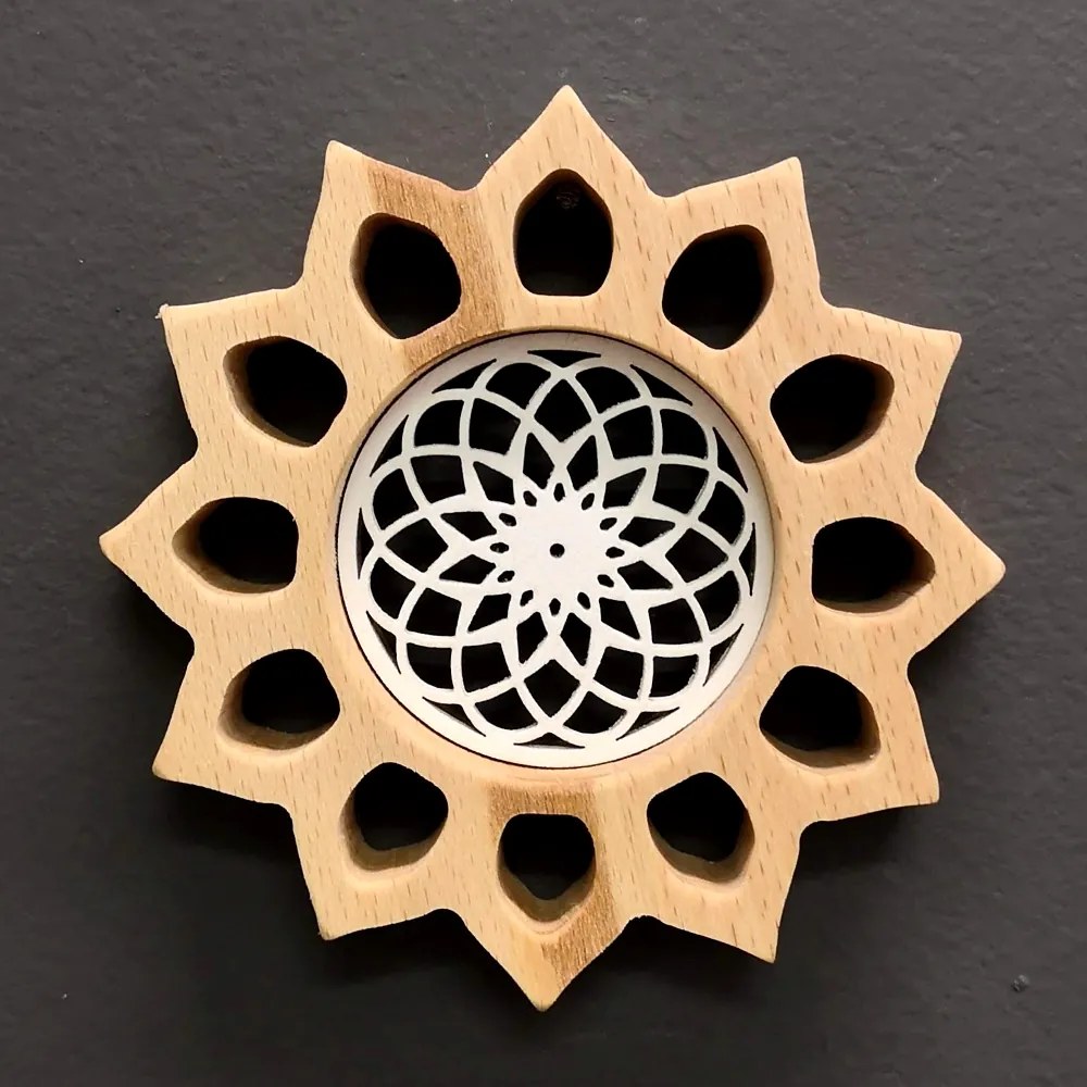 AMADEA Mandala s vkladom na zavesenie, masívne drevo, priemer 12 cm