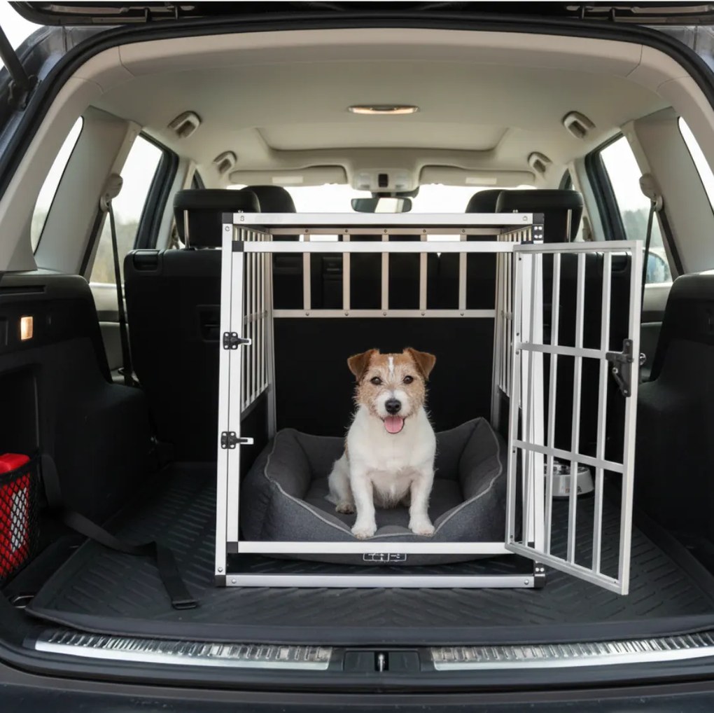 Prepravka pre psa BRUNO, 66x90x72cm, strieborná/čierna Jurhan