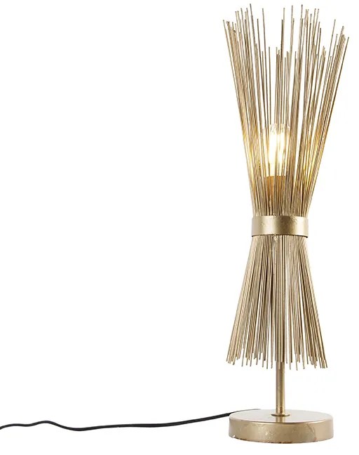 Rustikálna stolná lampa mosadz - Broom