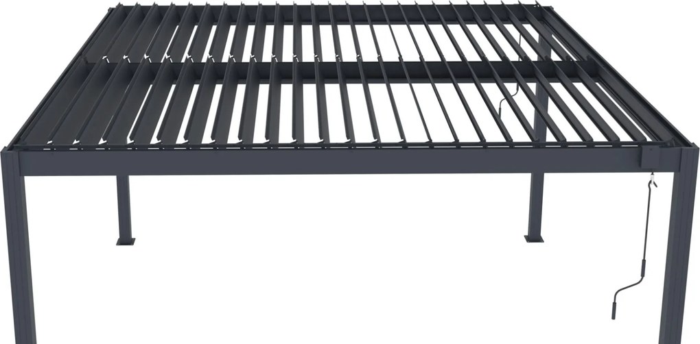 Bioklimatická pergola G21 Austin 4x4 m, antracitová hliníková