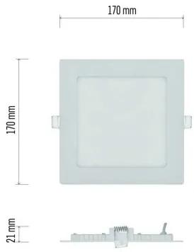 EMOS Vstavané LED osvetlenie NEXXO, 12,5 W, teplá biela, štvorcové, biele