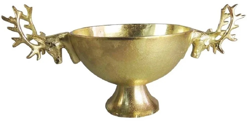 Zlatá kovová misa hlava jelena Dearly - 49 * 30cm