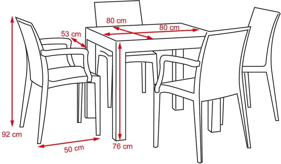 Set záhradného nábytku 5-dielny Avenberg NATURA - Čierna