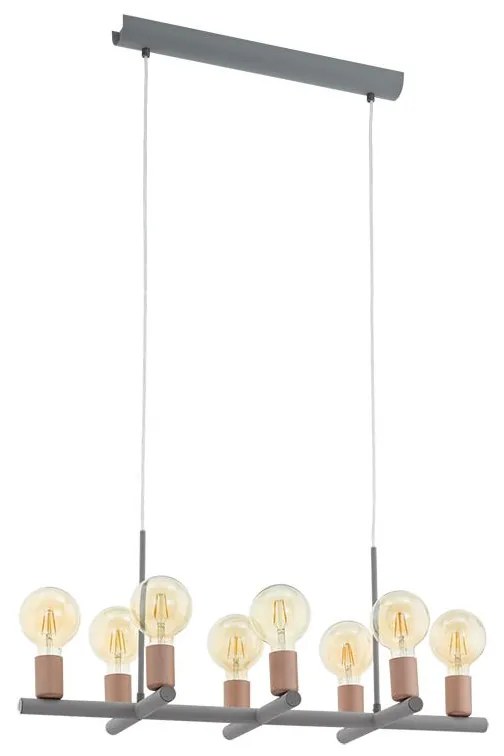 Eglo 97449 - Luster na lanku ADRI 2 8xE27/60W/230V