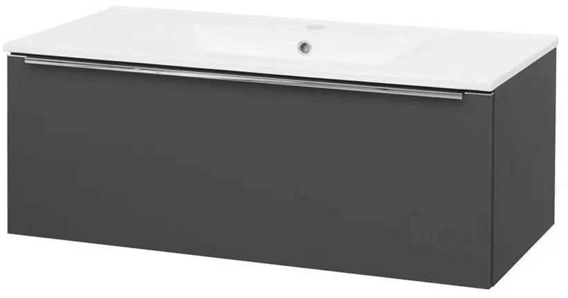 Mereo Mereo, Mailo, kúpeľňová skrinka s keramickým umývadlom 101 cm, chrómové madlo, MER-CN537