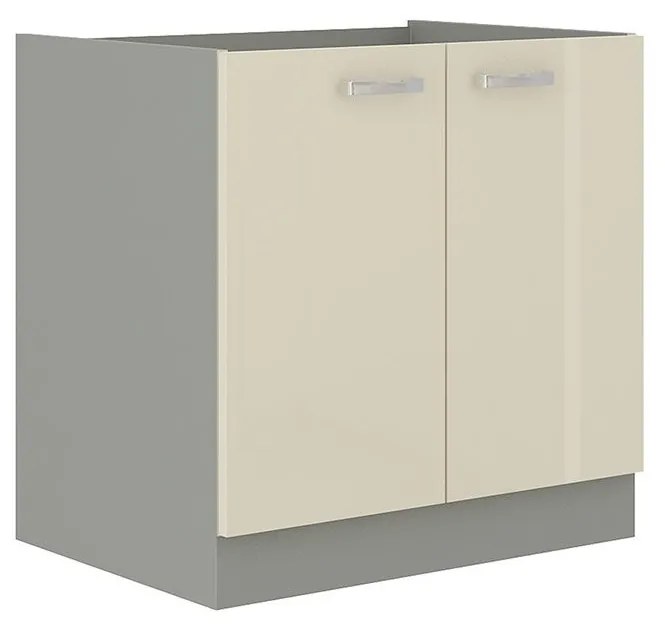 Skrinka pod drez Multiline 80 ZL 2F BB, Farby: šedý / biely lesk, Drez: nie