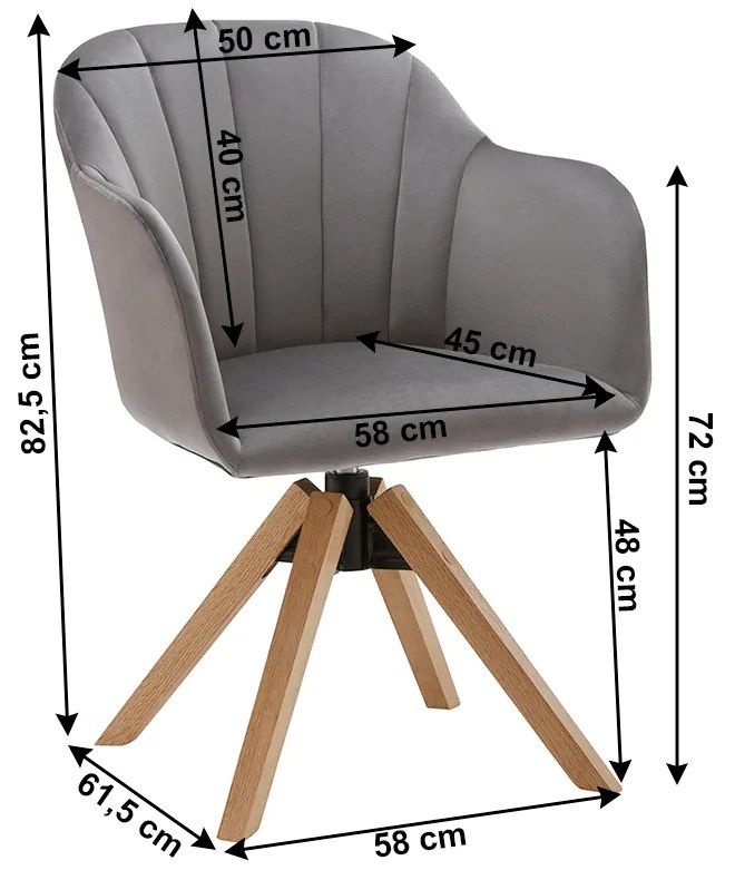 Moderné otočné kreslo Daline (sivá). Vlastná spoľahlivá doprava až k Vám domov. 1016259
