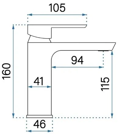 REA-B6412 - Umývadlová batéria ARGUS 28,5 cm, kartáčované zlato