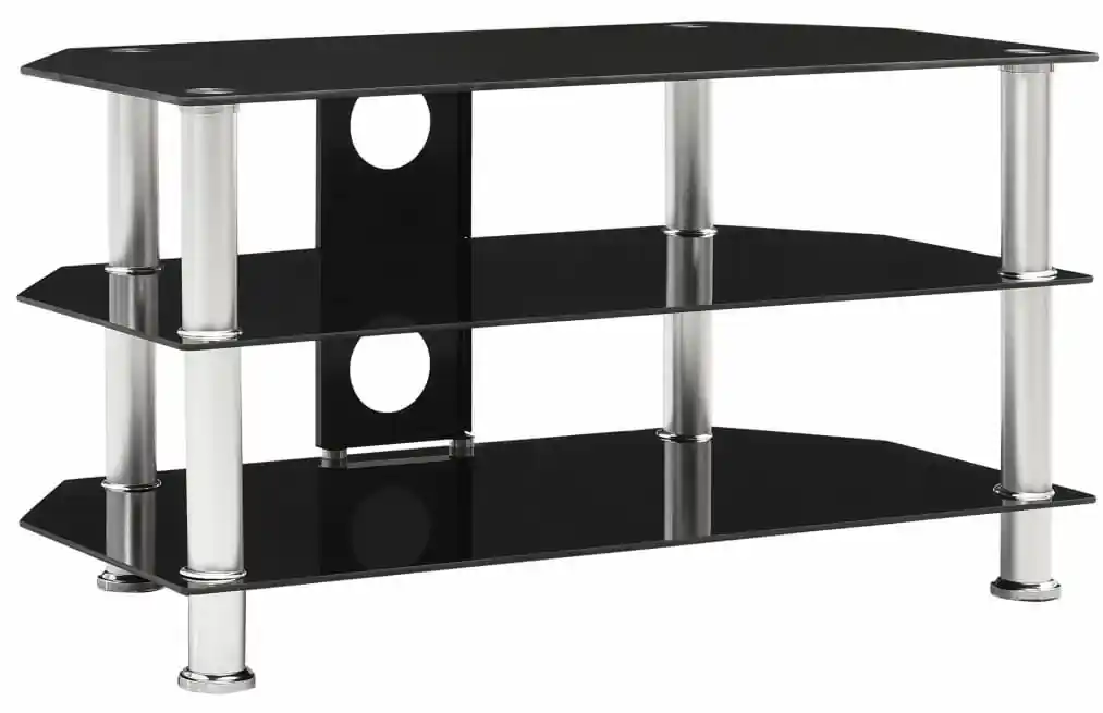 vidaXL TV stolík čierny 75x40x40 cm tvrdené sklo | BIANO