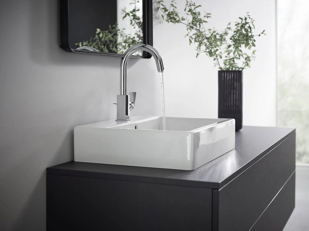 Hansgrohe Vernis Shape, vysoká umývadlová batéria s výpustom a otočným výtokom, EcoSmart, chrómová, HAN-71564000