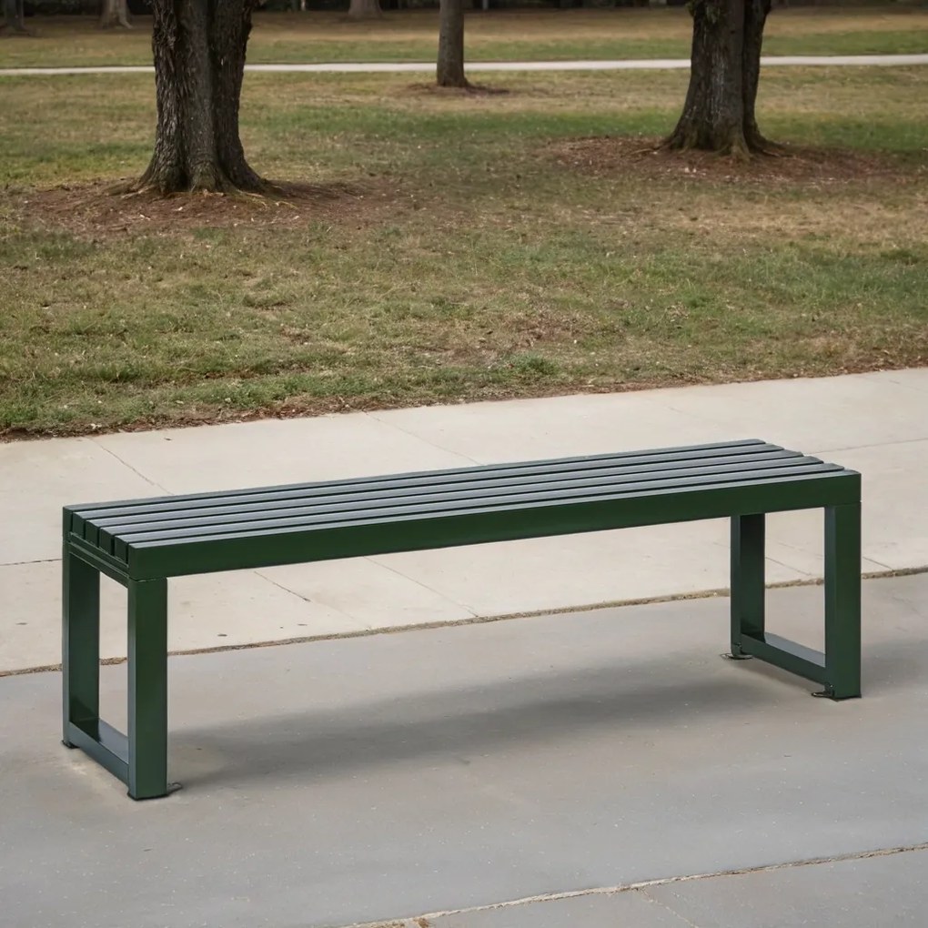 Parková lavička ALURA, 1500 mm, zelená
