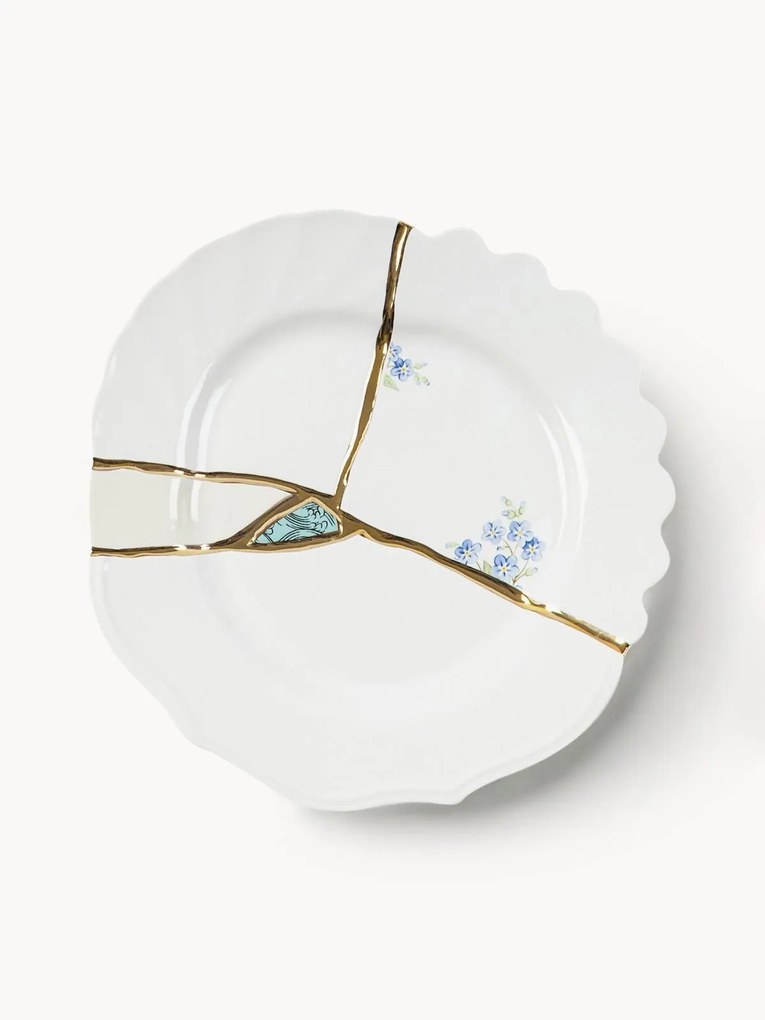 Porcelánový raňajkový tanier Kintsugi