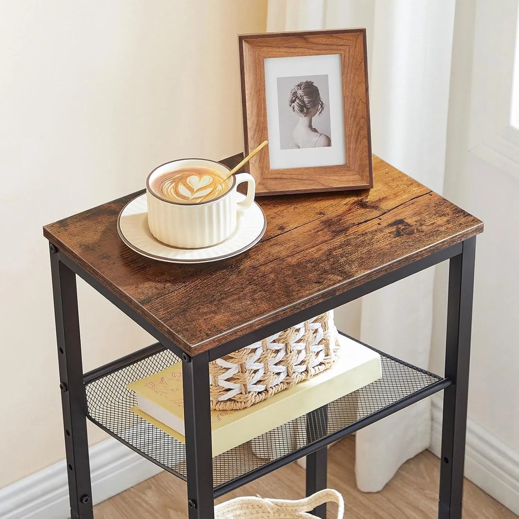 Odkládací stolek Vasagle Loftcore 38 cm hnědý/černý