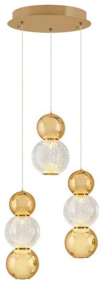 LED Luster na lanku CREMONA LED/17W/230V 3000K zlatá