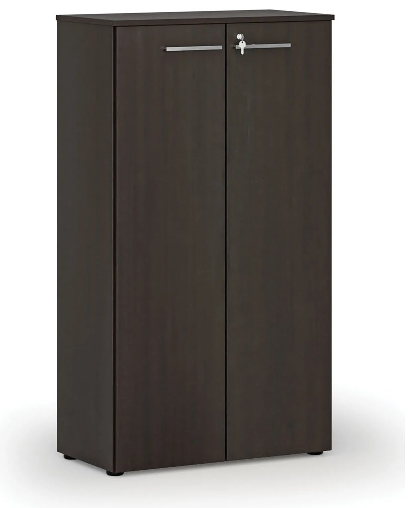 Kancelárska skriňa s dverami PRIMO WOOD, 800 x 420 x 1434 mm, wenge