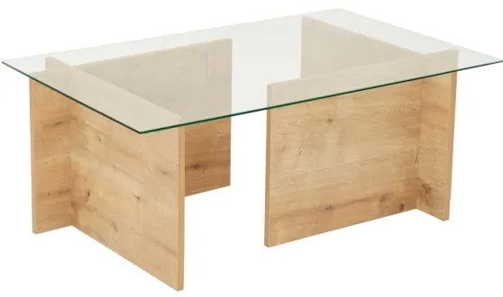 Konferenčný stolík ESCAPE 40x105 cm hnedá/číra