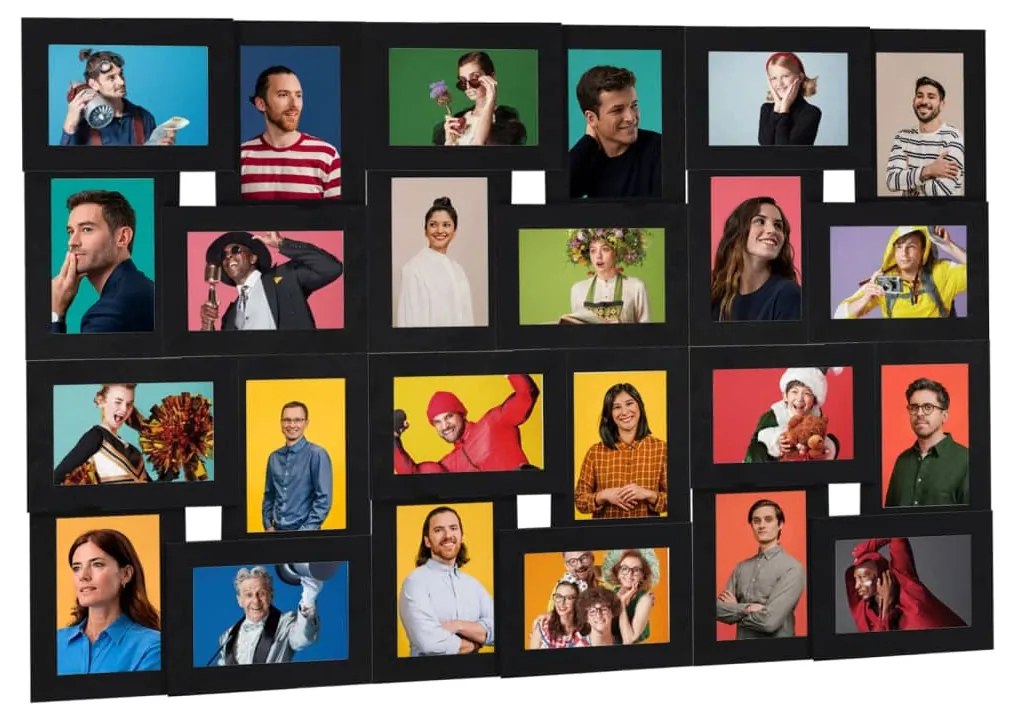 Kolážový fotorámik na 24 fotiek (13x18 cm) čierny MDF 332791