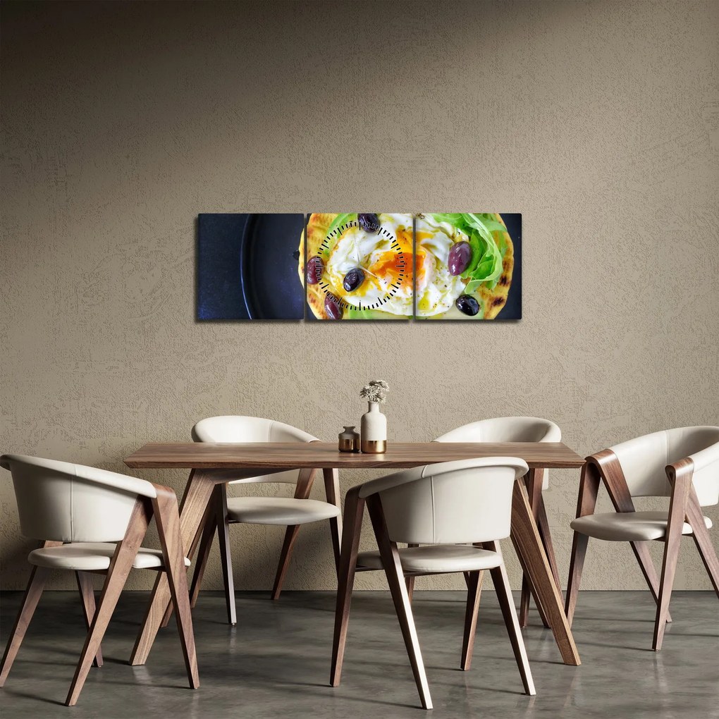 Obraz zdravej palacinky (s hodinami) (90x30 cm)