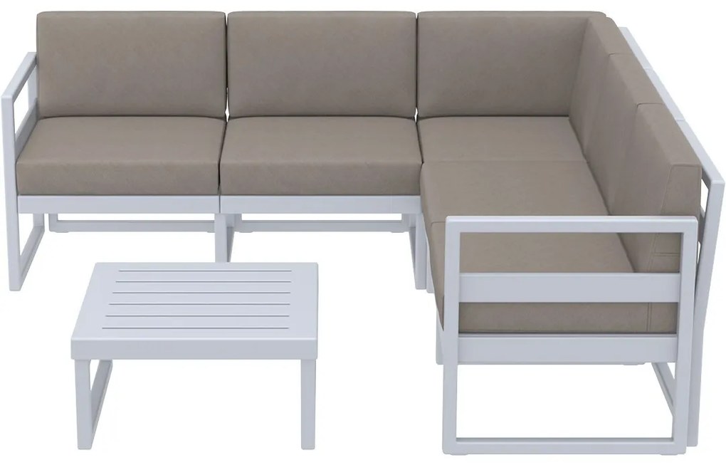 MYKONOS záhradný set, rohový silver grey