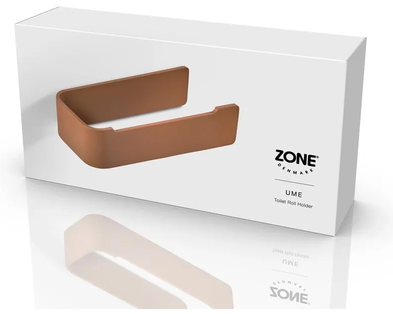 Nástenný kovový držiak na toaletný papier v terakotovej farbe Ume – Zone
