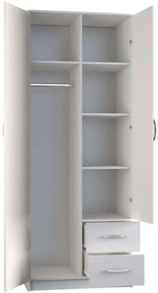 Šatníková skriňa ROMANA 80 cm biela
