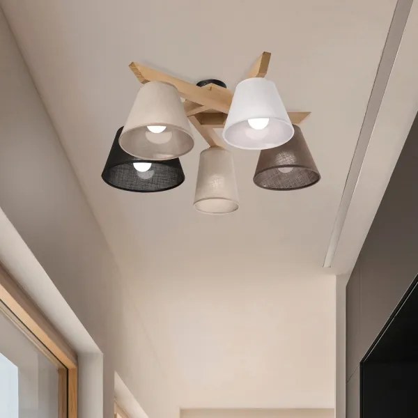 Brilagi - LED Prisadený luster ANTHONY 5xE14/40W/230V dub