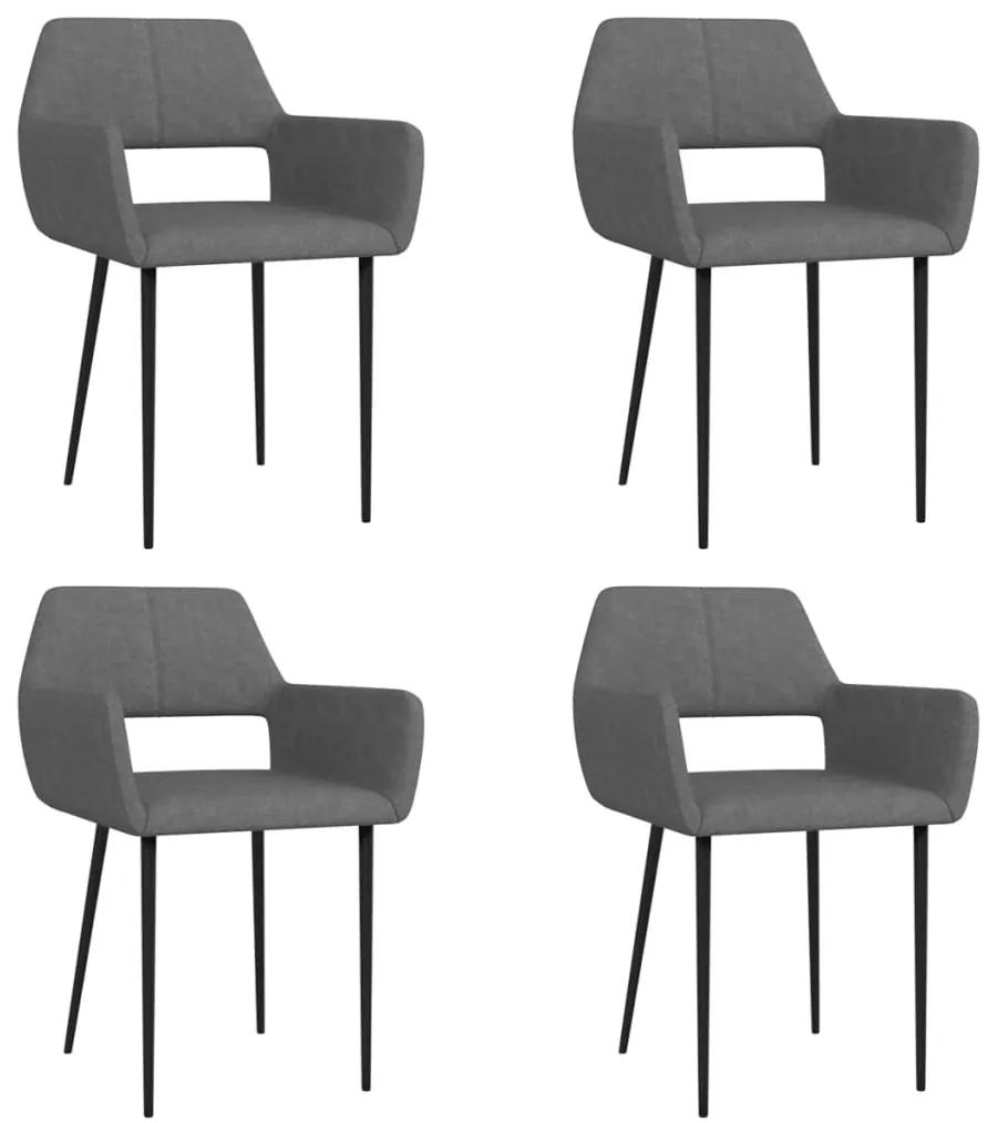 Jedálenské stoličky 4 ks, tmavosivé, látka