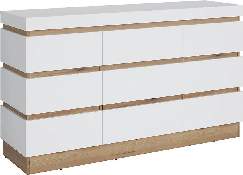 Komoda 3d1s Calabria Cork101 Dub Coast Evoke/Biela Alpin