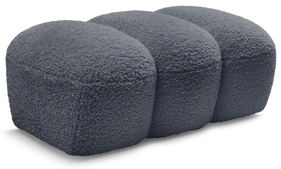 Tmavosivá podnožka z textílie buklé Hippolyte – Bobochic Paris