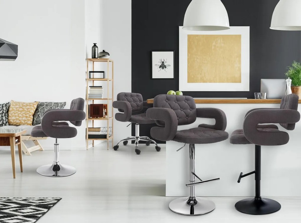 Design-Shop Pracovná stolička Dublin - látka - Tmavo sivá