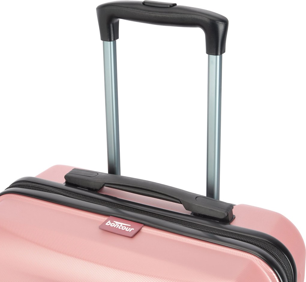 BONTOUR „Wave“ 3-dielna súprava kufrov s dvojitými kolieskami, s TSA zámkom, rose gold