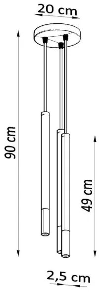 Sollux SL.0887 - Luster na lanku MOSAIC 3xG9/12W/230V čierna/chróm