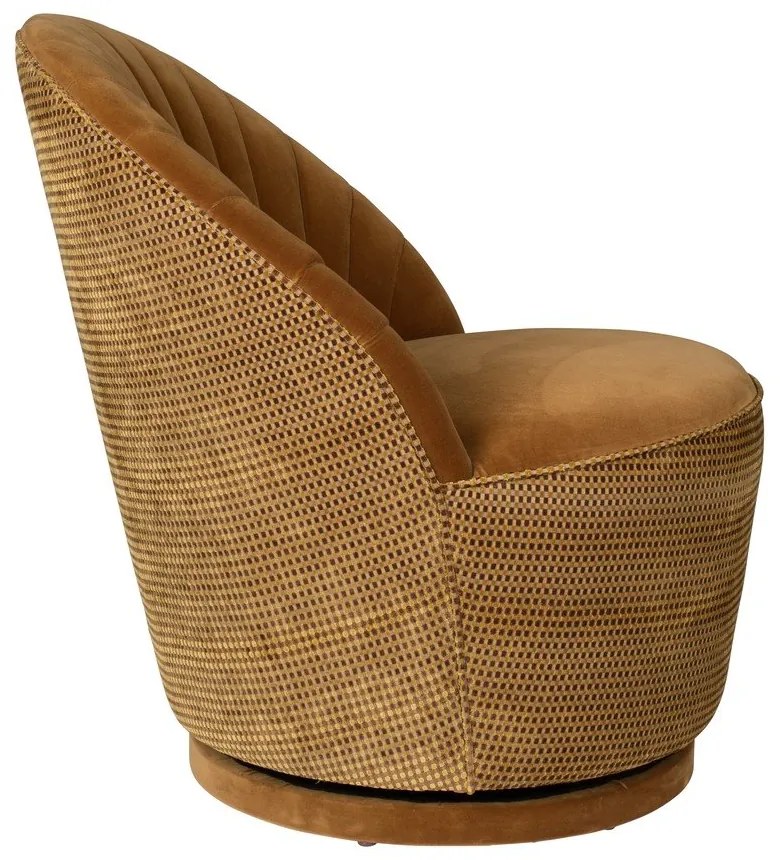 Hnedé zamatové kreslo Dutchbone Madison